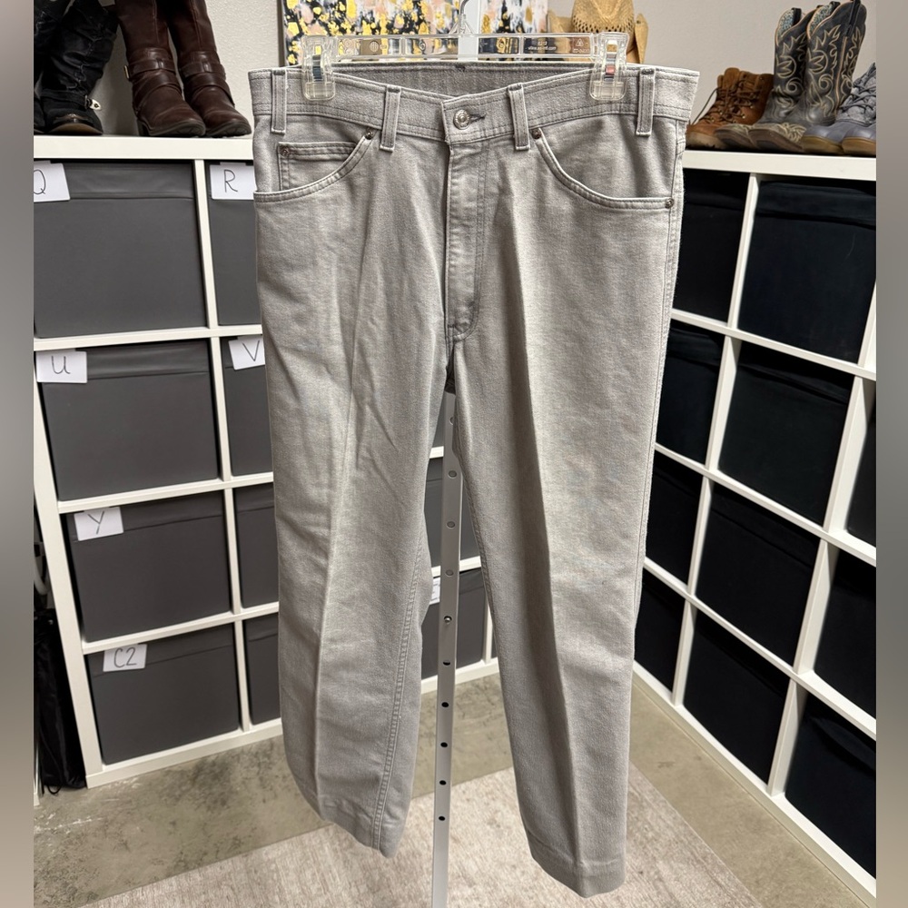 Levis Vintage Men's Gray Petite Hemmed Action Jeans 34 x 30